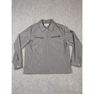 Michael Kors Jacket Mens 2XL Gray Full Zip Chest Zip Pockets Mesh Lined MK Logo